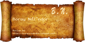 Borsy Nándor névjegykártya